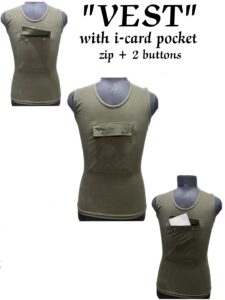 Vest with i-card pocket (zip+buttons)
