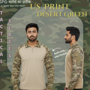 TACTICAL T-SHIRT F/S US PRINT N DESERT GREEN RIBSTOP A PREMIUM SPG SERIES PRODUCT